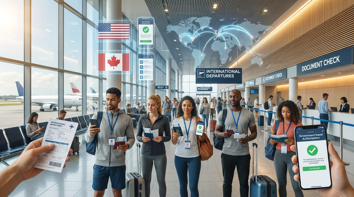 England football fans with St George's Cross flags preparing to travel to USA for World Cup 2026
