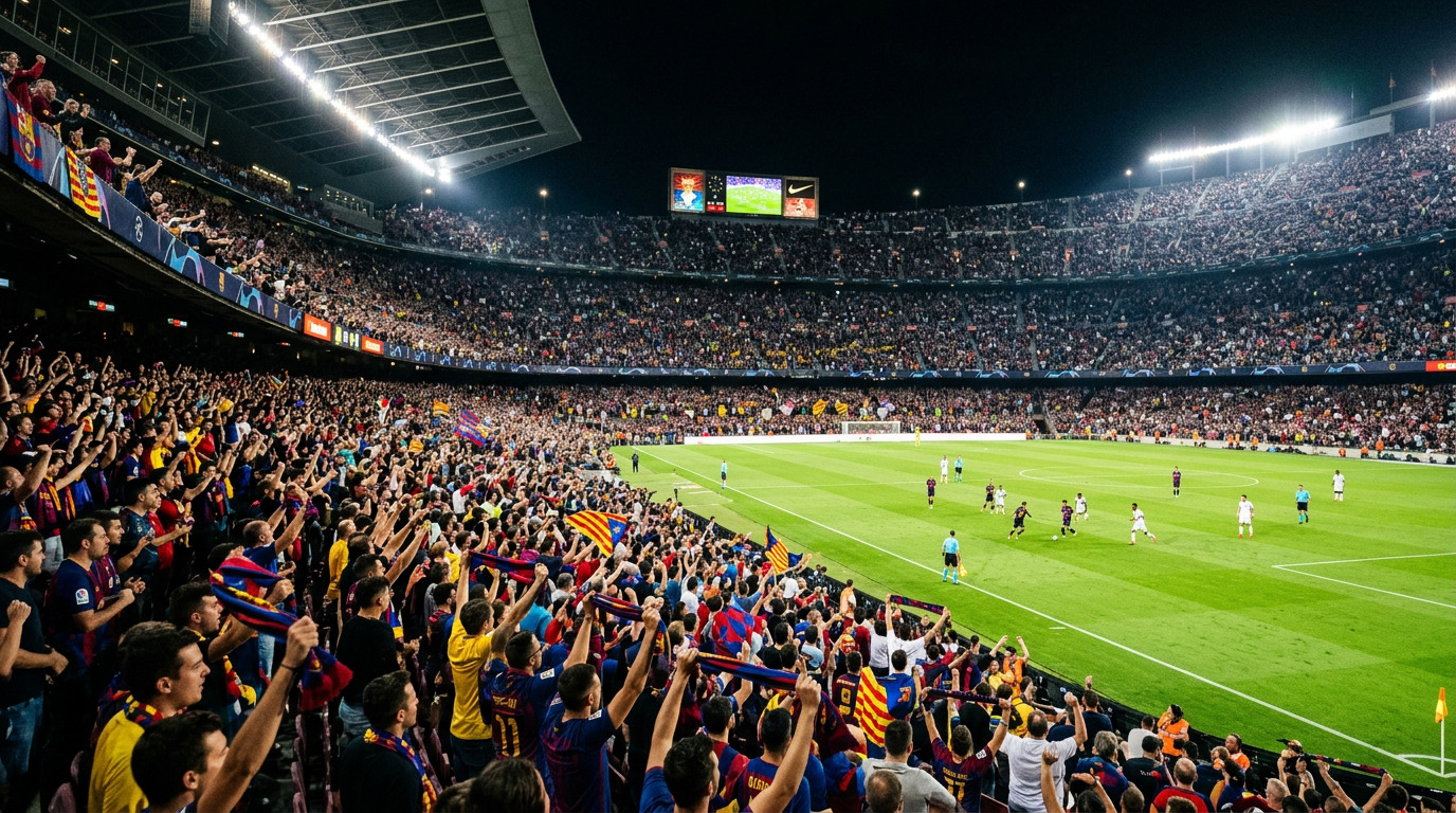 World Cup 2026 knockout stage bracket — stadium in floodlights with fans celebrating during a tense knockout match